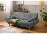 3-Sitzer HOME AFFAIRE "Basta komfortable Wellenunterfederung, Breite 205cm, bodenfrei", grau (dunkelgrau), B:205cm H:80cm T:82cm, (100% Polyester) Struktur fein (100% Polyester) Chenille, Sofas