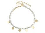 Armband ADELIA´S "Armband aus Edelstahl mit Strass Steinchen 17,5+5 cm", gold, Armbänder, Damen, 22cm, Edelstahl, Armband, Schöne Geschenkidee zum Geburtstag
