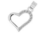Kettenanhänger ADELIA´S "Anhänger – Herz Herzanhänger aus 925 Silber mit Zirkonia", silber, Schmuckanhänger, Damen, Silber 925 (Sterlingsilber), Kettenanhänger, Ideal als Geschenk zum Geburtstag