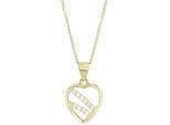 Kettenanhänger ADELIA´S "Anhänger – Herz Herzanhänger aus 925 Silber mit Zirkonia", gold, Schmuckanhänger, Damen, Silber 925 (Sterlingsilber), Kettenanhänger, Ein Geschenk, das Freude macht