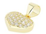 Kettenanhänger ADELIA´S "Anhänger – Herz Herzanhänger aus 925 Silber mit Zirkonia", gold, Schmuckanhänger, Damen, Silber 925 (Sterlingsilber), Kettenanhänger, Ein stilvolles Geschenk für besondere Momente