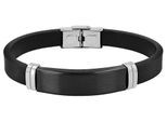 Armband ADELIA´S "Armband – Lederarmband aus Leder 21 cm", schwarz, Armbänder, Herren, 21cm, Leder, Armband, Perfekt zum Verschenken an besondere Menschen