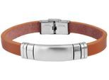 Armband ADELIA´S "Armband aus Leder 21 cm", braun, Armbänder, Damen, 21cm, Leder, Armband, Ideal als Geschenk – dezent und elegant