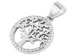 Kettenanhänger ADELIA´S "Anhänger – Lebensbaumanhänger aus 925 Silber mit Zirkonia", silber, Schmuckanhänger, Damen, Silber 925 (Sterlingsilber), Kettenanhänger, Ideal zum Verschenken – schlicht und stilvoll