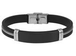 Armband ADELIA´S "Armband – Silikonarmband aus Edelstahl 21 cm", schwarz, Armbänder, Damen, 21cm, Edelstahl, Armband, Zum Verschenken – ideal zum Muttertag