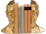 Buchstütze KARE DESIGN "Face", goldfarben, B:16cm H:24cm T:11,5cm, Polyresin, Buchstützen, aus Polyresin