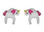 Paar Ohrhänger ADELIA´S "Ohrringe – Ohrstecker Einhorn aus 925 Silber mit Emaille", Mädchen, Gr. Mädchen, Silber 925 (Sterlingsilber), silber, Ohrringe, Zum Verschenken an Menschen, die Ihnen am Herzen liegen