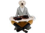 Dekofigur KARE DESIGN "Gentleman Dog Tray", grau, B:28cm H:28,5cm T:24cm, Polyresin, Dekofiguren, verschiedene Größen
