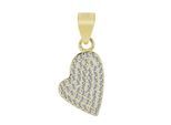 Kettenanhänger ADELIA´S "Anhänger – Herz Herzanhänger aus 925 Silber mit Zirkonia", gold, Schmuckanhänger, Damen, Silber 925 (Sterlingsilber), Kettenanhänger, Ideal als Geschenk für besondere Anlässe
