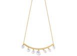 Kette ohne Anhänger ADELIA´S "Halskette – Ankerkette aus Edelstahl mit Zirkonia 43 cm", gold, Halsketten, Damen, 43cm, Edelstahl, Ideal zum Verschenken – schlicht und stilvoll