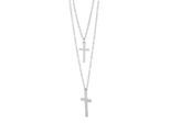 Kette ohne Anhänger ADELIA´S "Halskette mit Anhänger – Kreuz aus Edelstahl", silber, Halsketten, Damen, 45cm, Edelstahl, Eine schöne Geschenkidee für jeden Anlass
