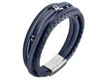Armband ADELIA´S "Armband aus Leder 21 cm", blau, Armbänder, Damen, 21cm, Leder, Armband, Zum Verschenken an Menschen, die Ihnen am Herzen liegen