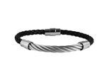 Armreif ADELIA´S "Armband – Armreif aus Leder 21 cm", schwarz, Armbänder, Damen, 21cm, Leder, Armreif, Zum Verschenken – ideal zum Jubiläum