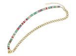 Kette ohne Anhänger ADELIA´S "Halskette mit Anhänger – Herz aus Edelstahl", bunt (gold), Halsketten, Damen, 45cm, Edelstahl, Ideal als Geschenk – dezent und elegant
