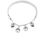 Armreif ADELIA´S "Armband – Armreif aus Edelstahl mit Strass Steinchen 17 cm", silber, Armbänder, Damen, 17cm, Edelstahl, Armreif, Ein kleines Geschenk mit großer Wirkung