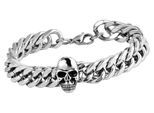 Armband ADELIA´S "Armband – Panzerarmband Totenkopf aus Edelstahl 24 cm", bunt, Armbänder, Damen, 24cm, Edelstahl, Armband, Zum Verschenken – ideal zum Muttertag