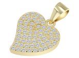 Kettenanhänger ADELIA´S "Anhänger – Herzanhänger aus 925 Silber mit Zirkonia", gold, Schmuckanhänger, Damen, Silber 925 (Sterlingsilber), Kettenanhänger, Ein Geschenk, das Freude macht
