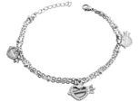 Armband ADELIA´S "Armband – Herz aus Edelstahl 17 cm", silber, Armbänder, Damen, 17cm, Edelstahl, Armband, Ideal als Geschenk für besondere Anlässe