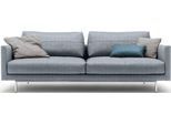 3-Sitzer "CR.414, Designsofa, edles Sofa, Loungesofa, Ledersofa, klares Design", blau (saphierblau, grau), B:200cm H:91cm T:106cm, CREATION BY ROLF BENZ, Sofas, aus Leder oder Chenille, erstklassiger Sitzkomfort, legere Polsterung