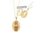 Kette ohne Anhänger ADELIA´S "Halskette mit Anhänger – Medaillon aus Edelstahl", gold, Halsketten, Damen, 43cm, Edelstahl, Perfekt als Geschenk zum Weihnachten