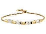 Armband ADELIA´S "Armband aus Edelstahl mit Strass Steinchen 24 cm", gold, Armbänder, Damen, 24cm, Edelstahl, Armband, Ideal als Geschenk – dezent und elegant