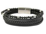 Armband ADELIA´S "Armband – Lederarmband aus Leder 19 cm", schwarz, Armbänder, Herren, 19cm, Leder, Armband, Ein Geschenk, das Freude macht