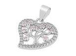 Kettenanhänger ADELIA´S "Anhänger – Herzanhänger aus 925 Silber mit Zirkonia", rosa (silber), Schmuckanhänger, Damen, Silber 925 (Sterlingsilber), Kettenanhänger, Perfekt als Geschenk zum Muttertag