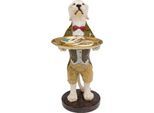 Dekofigur KARE DESIGN "Gentleman Dog Tray", grau, B:28,5cm H:43cm T:17,5cm, Polyresin, Dekofiguren, verschiedene Größen