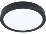EGLO Aufbauleuchte "Fueva 6-Z Deckenlampe, ZigBee, App und Sprachsteuerung, Badlampe, IP44", schwarz, 1, Ø 21,1cm H: 2,5cm, 1 Stk., Leuchten, Aufbauleuchte - H2,5 x Ø21,1 cm - schwarz - 11,2W inkl.