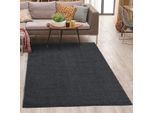 Hochflor-Teppich CARPET CITY "Plainy", grau (anthrazit), B:120cm H:30mm L:170cm, Polyester, Teppiche, Shaggy Polyester Teppich, besonders weich, Uni-Farben