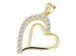 Kettenanhänger ADELIA´S "Anhänger – Herz Herzanhänger aus 925 Silber mit Zirkonia", gold, Schmuckanhänger, Damen, Silber 925 (Sterlingsilber), Kettenanhänger, Ein stilvolles Geschenk für besondere Momente