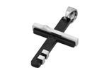 Kettenanhänger ADELIA´S "Anhänger – Kreuz Kreuzanhänger aus Edelstahl", schwarz (silber), Schmuckanhänger, Damen, Edelstahl, Kettenanhänger, Ideal als Geschenk zum Valentinstag