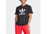 T-Shirt ADIDAS ORIGINALS "TREFOIL T-SHIRT", Herren, Gr. S, schwarz, Obermaterial: 100% Baumwolle, normal, Rundhals, Shirts T-Shirt, reguläre Passform, Kurzarm, aus Baumwolle