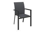 Ambia Garden Stapelsessel, Hellgrau, Dunkelgrau, Metall, Textil, eckig, Flachrohr, 56x88x64 cm, stapelbar, Gartenmöbel, Gartenstühle, Gartenstühle stapelbar
