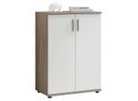 Kommode Bobby, Weiß, Eiche dunkel, Kunststoff, 1 Fächer, 60x84x35 cm, Made in EU, Wohnzimmer, Kommoden & Sideboards, Kommoden