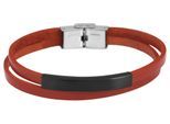 Armband ADELIA´S "Armband aus Leder 21 cm", rot (schwarz), Armbänder, Damen, 21cm, Leder, Armband, Ideal als Geschenk – dezent und elegant