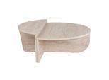 Mid.you , Creme , Holzwerkstoff , Holzoptik , rund , 60-30x30-35x90-85 cm ,