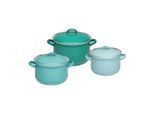 Riess , Grün , Metall , 16 cm,18 cm , 1.5 l,2.5 l,3.5 l , 29x28.5x38 cm , Kochen & Essen, Töpfe, Kochtopfsets