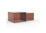 Mid.you , Braun , Glas , quadratisch , 50x35x50 cm ,