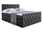 BOXSPRINGBETT VELANTO-Z KING - 120 x 200 - H3/H4 - Schwarz Hochglanz