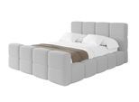 POLSTERBETT mit Bettkasten und Lattenrost, Bett mit Matratze H3/H4, Kopfteil, Boxbett, Doppelbett mit Stauraum - NATA-Z 160x200 Hellgrau