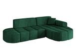 ECKSOFA Ottomane Rechts LIVO-L1 - 252x173x79,5 cm Dunkelgrün