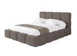 POLSTERBETT mit Bettkasten und Lattenrost, Bett mit Kopfteil, Boxbett ohne Matratze, Doppelbett mit Stauraum - NATA 120x200 Braun
