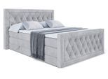 BOXSPRINGBETT NOEL-Z KING - 160 x 200 - H3/H4 - Hellgrau