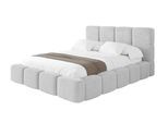 POLSTERBETT mit Bettkasten und Lattenrost, Bett mit Kopfteil, Boxbett ohne Matratze, Doppelbett mit Stauraum - NATA 160x200 Hellgrau