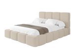 POLSTERBETT mit Bettkasten und Lattenrost, Bett mit Kopfteil, Boxbett ohne Matratze, Doppelbett mit Stauraum - NATA 120x200 Dunkelbeige