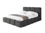 POLSTERBETT mit Bettkasten und Lattenrost, Bett mit Kopfteil, Boxbett ohne Matratze, Doppelbett mit Stauraum - NATA 180x200 Dunkelgrau