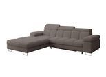 ECKSOFA mit Schlaffunktion Ottomane Links 271x203x79 Braun Bouclé