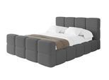 POLSTERBETT mit Bettkasten und Lattenrost, Bett mit Matratze H3/H4, Kopfteil, Boxbett, Doppelbett mit Stauraum - NATA-Z 200x200 Grau