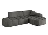 ECKSOFA Ottomane Rechts LIVO-L1 - 252x173x79,5 cm Dunkelgrau